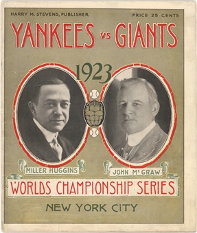 1923 World Series Program - Giants vs. Yankees - Yankee Stadium